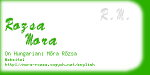 rozsa mora business card